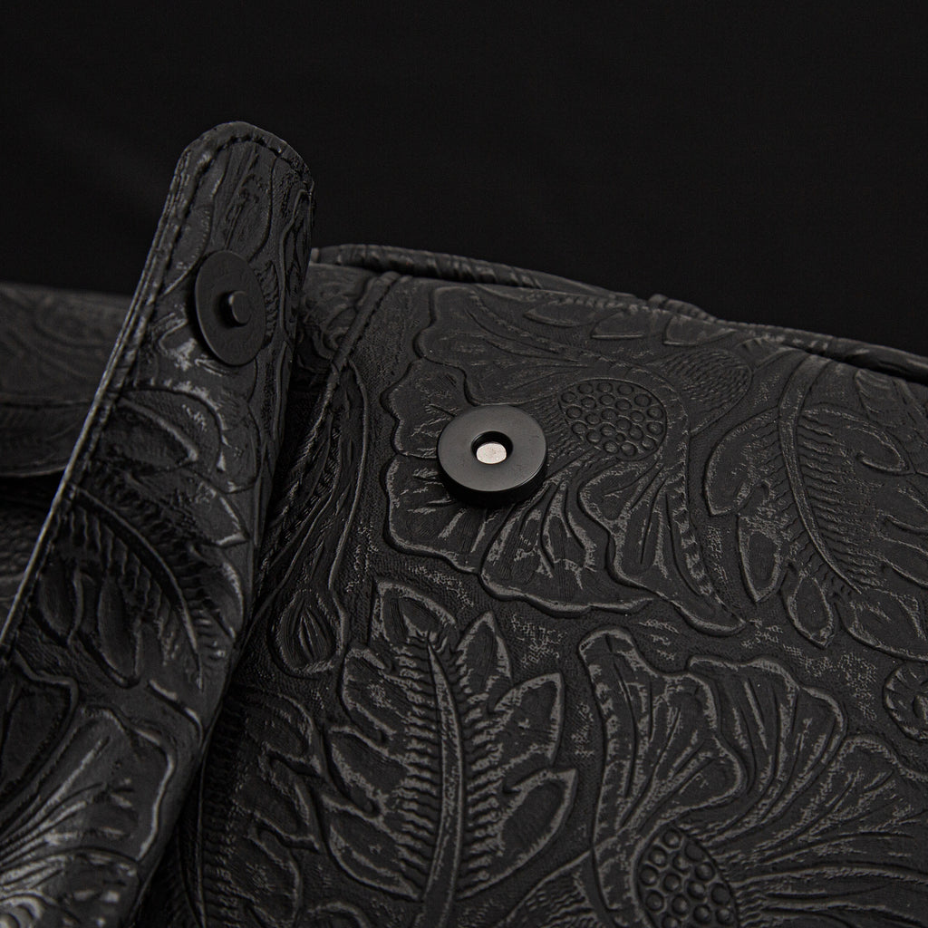 Laptop Backpack with Heavy-Duty Embroidery & Brass Lion-Head Ornament