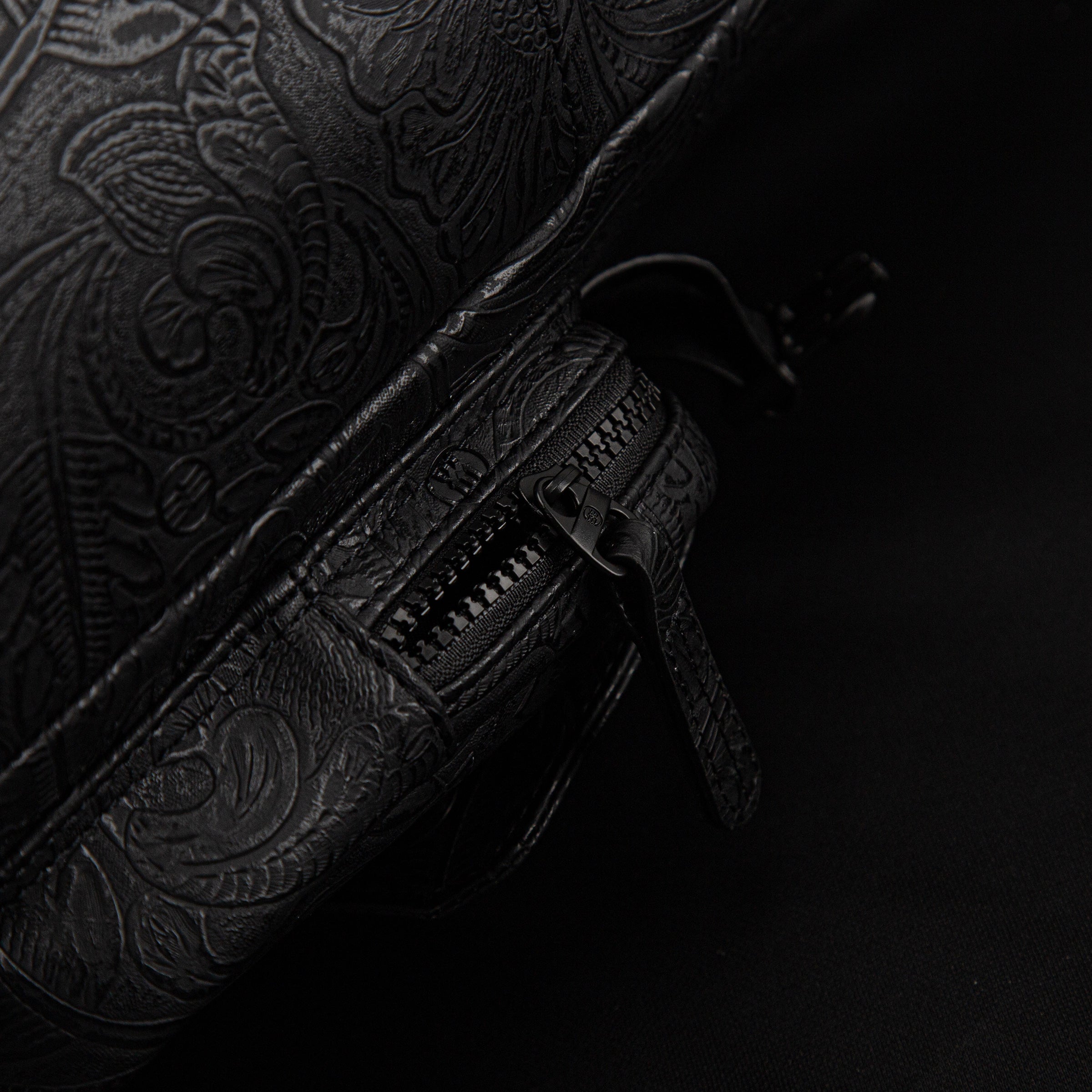 Laptop Backpack with Heavy-Duty Embroidery & Brass Lion-Head Ornament