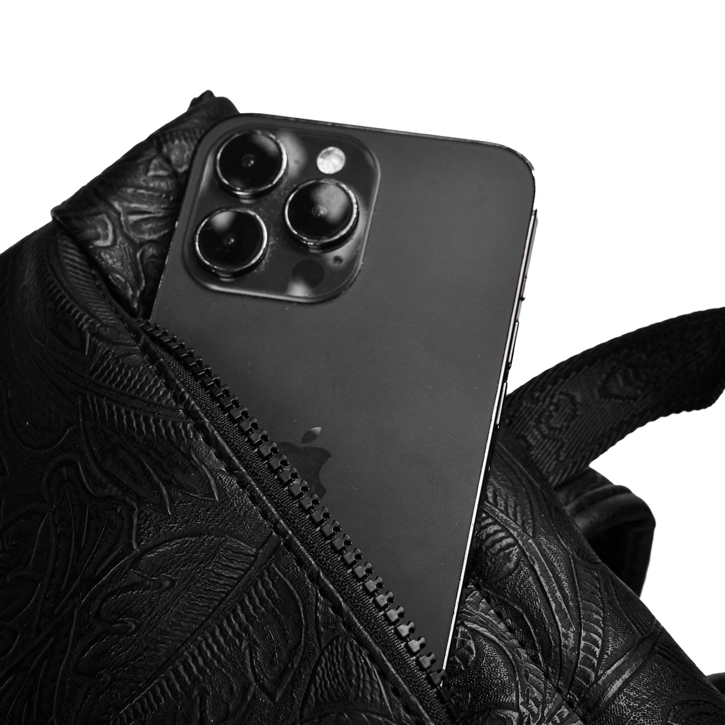 Laptop Backpack with Brass Lion-Head Ornament