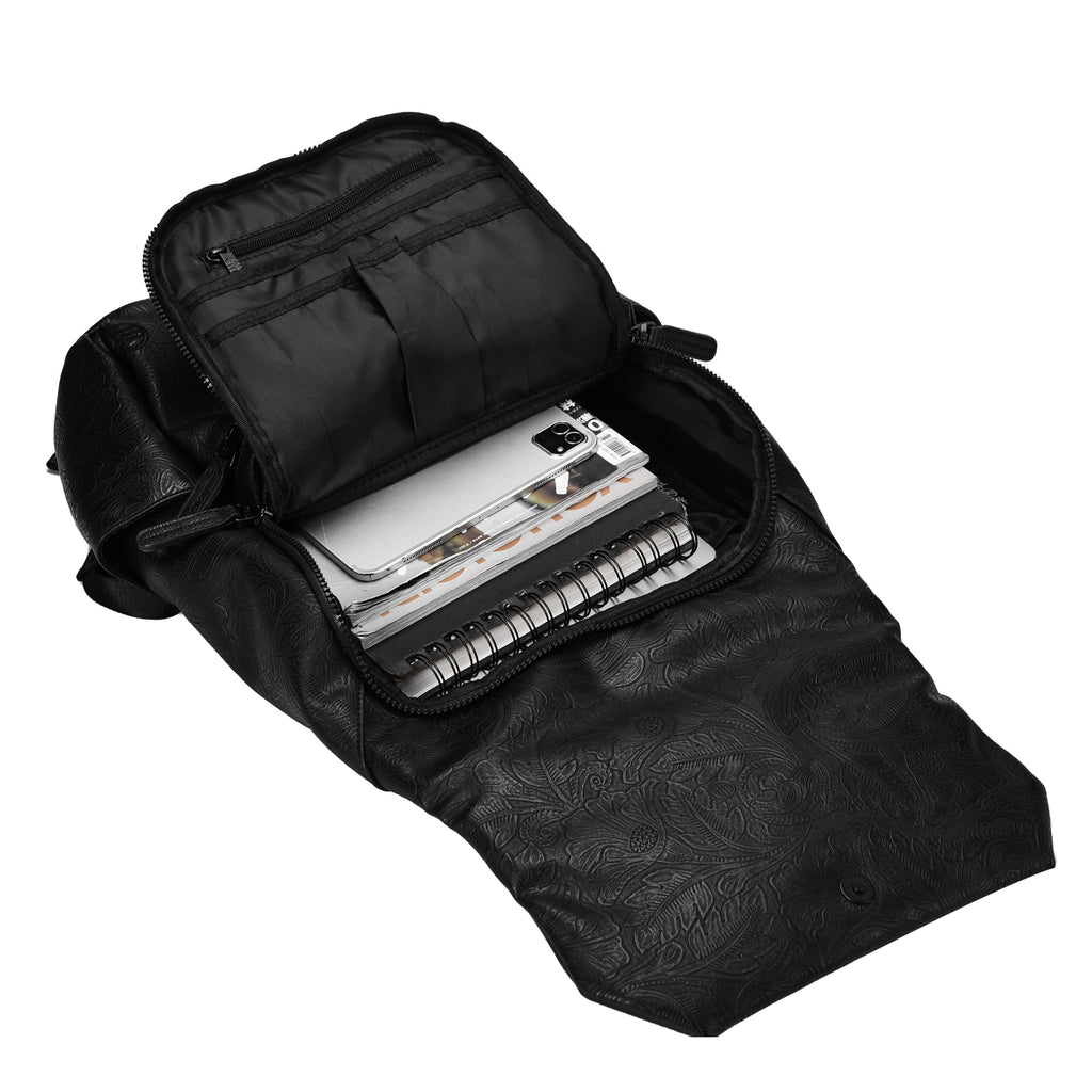 Laptop Backpack with Brass Lion-Head Ornament