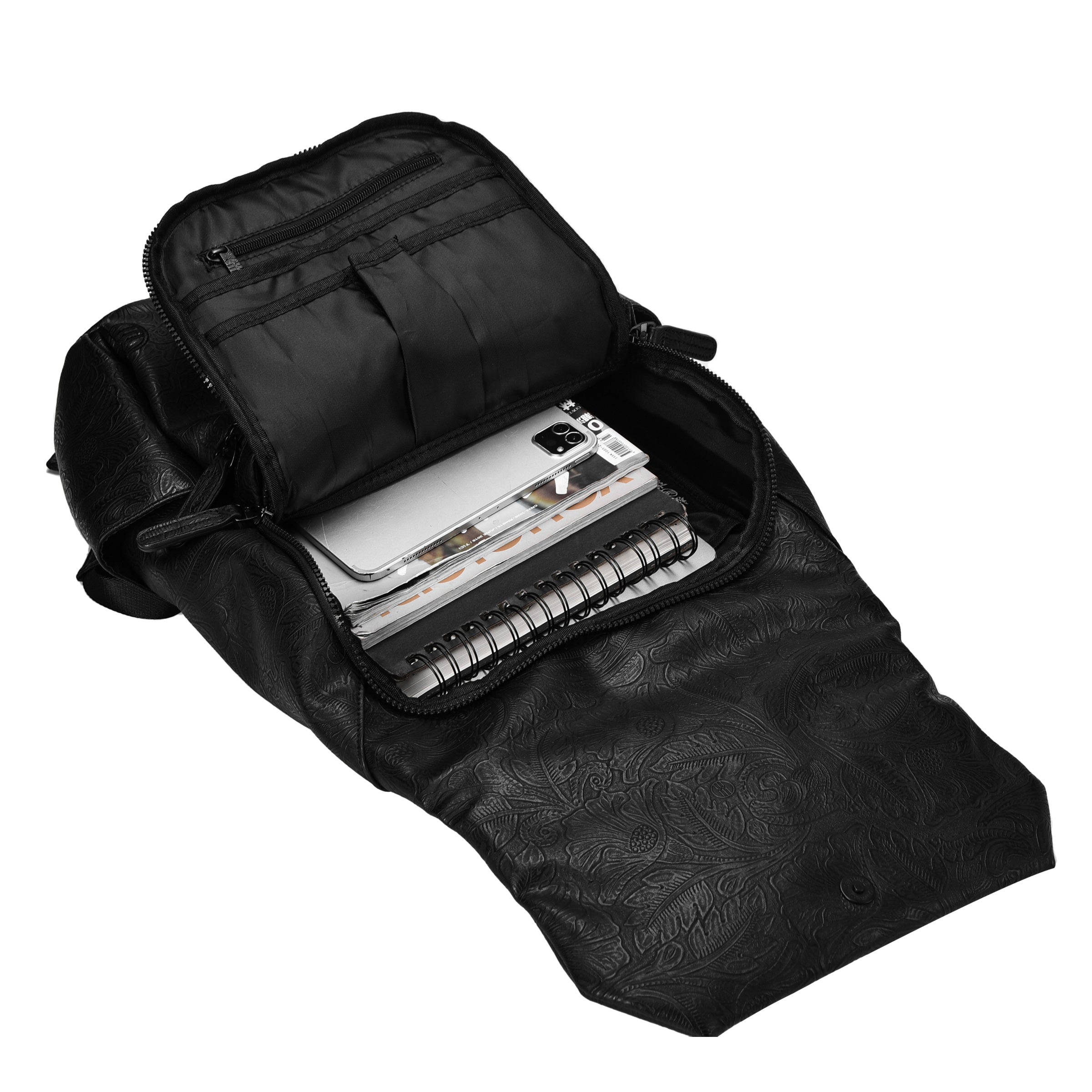 Laptop Backpack with Brass Lion-Head Ornament